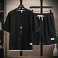 Waffle Fabric Short Sleeve T-Shirt 2-Piece Set
