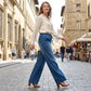 🥰Women's Drawstring Waist Wide-Leg Denim Jeans
