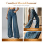 ⏳Limited-time 50% off⏰Women's Rhinestone-Embellished Wide-Leg Jeans👖