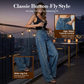⏳Limited-time 50% off⏰Women's Rhinestone-Embellished Wide-Leg Jeans👖