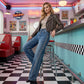 ⏳Limited-time 50% off⏰Women's Rhinestone-Embellished Wide-Leg Jeans👖
