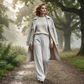 Women's High-Waist Wide-Leg Pants with Drawstring
