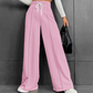 Women's High-Waist Wide-Leg Pants with Drawstring