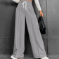 Women's High-Waist Wide-Leg Pants with Drawstring