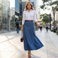 ✨Women's High-Waist A-Line Denim Maxi Skirt💞